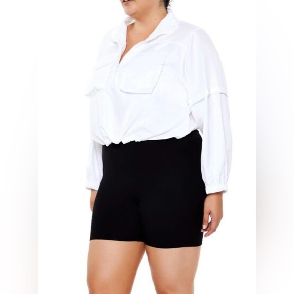 FOREVER 21+ 1X XXL  White Plus Cropped Anorak Jacket NWT R$23 - Picture 1 of 4